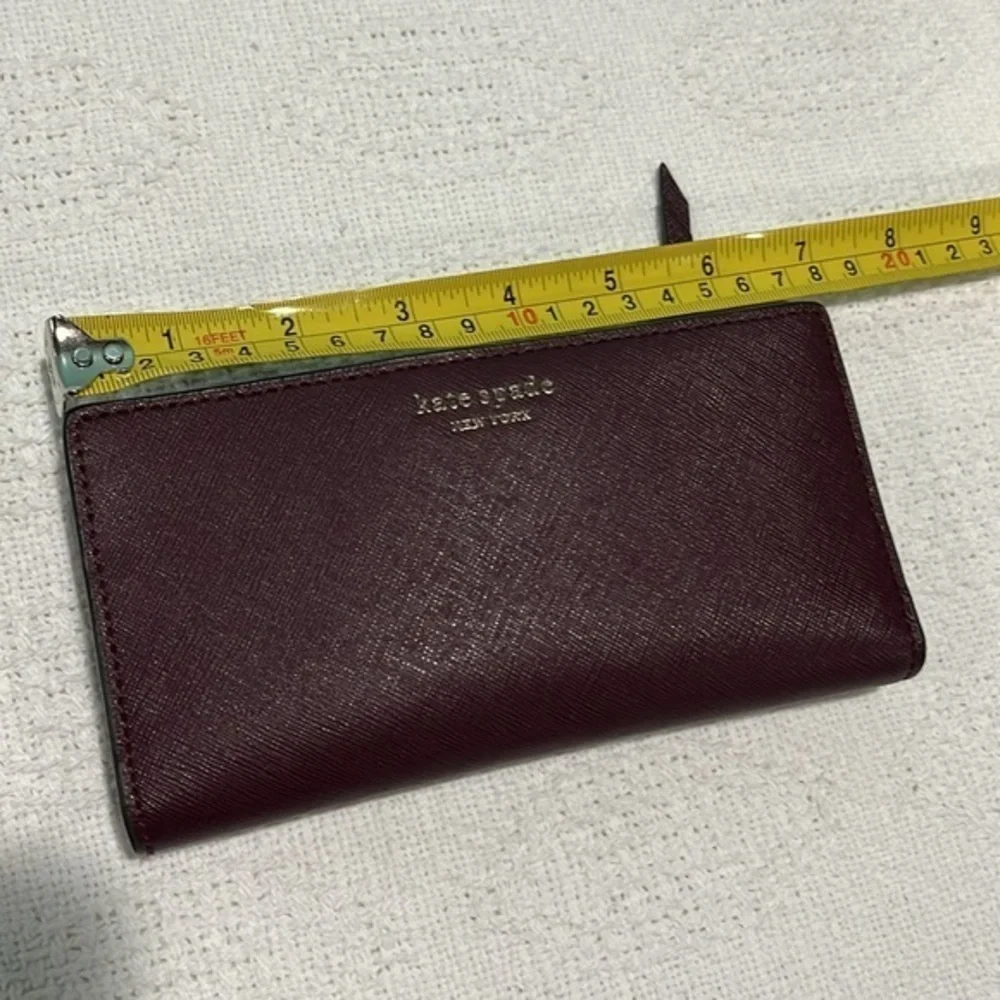 Kate Spade wallet folder purple snap button several card holders signature spade - Picture 4 of 9